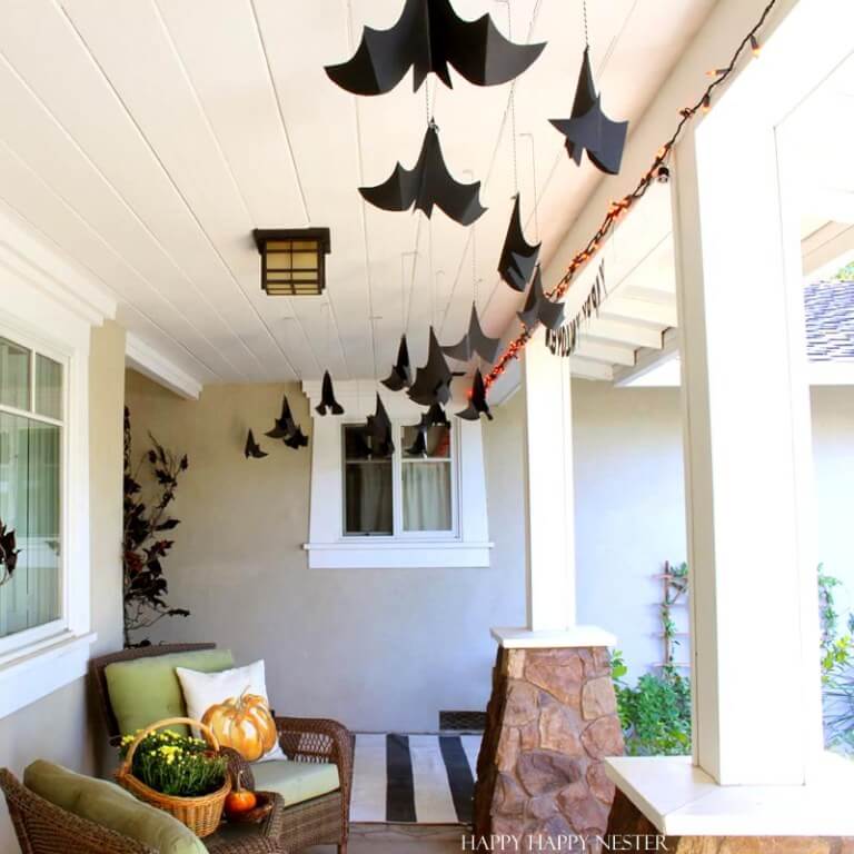Hanging Cauldron of Bats on Your Porch