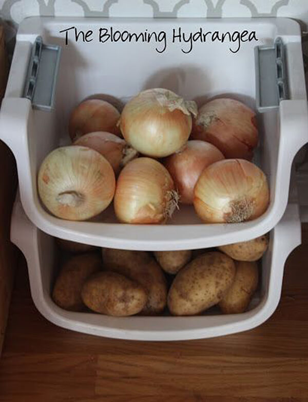 Plastic Pull Out Potato And Onion Storage
