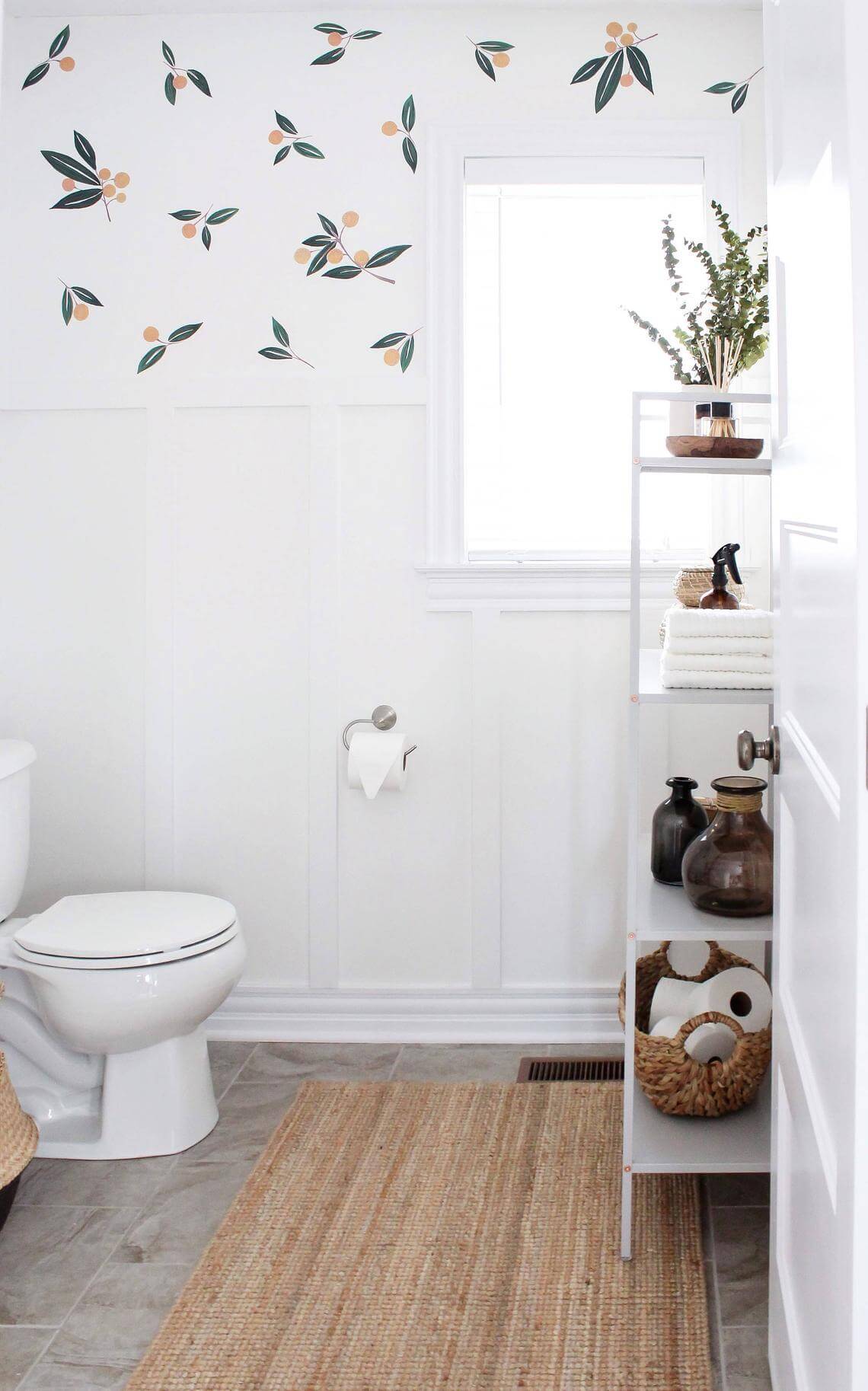 Elevated White Multilevel Bathroom Shelving