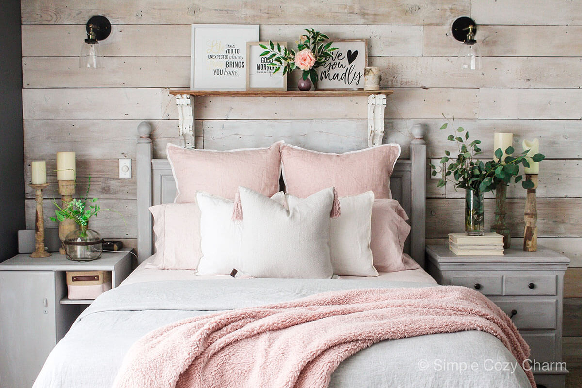 Blush Pink and Grey Great Master Bedroom