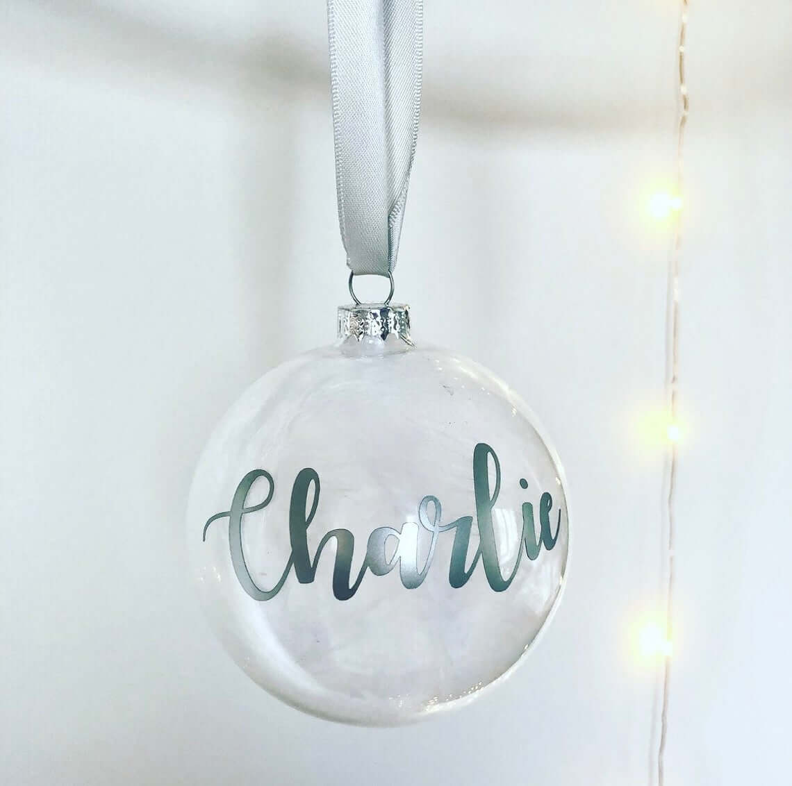Clear Simple Hanging Personalised Bauble