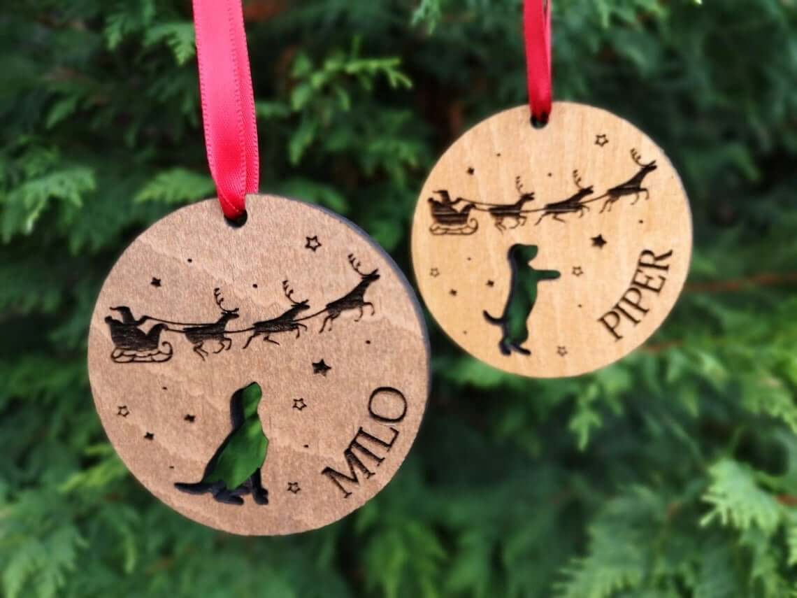 Wooden Pet Name Cut Out Bauble