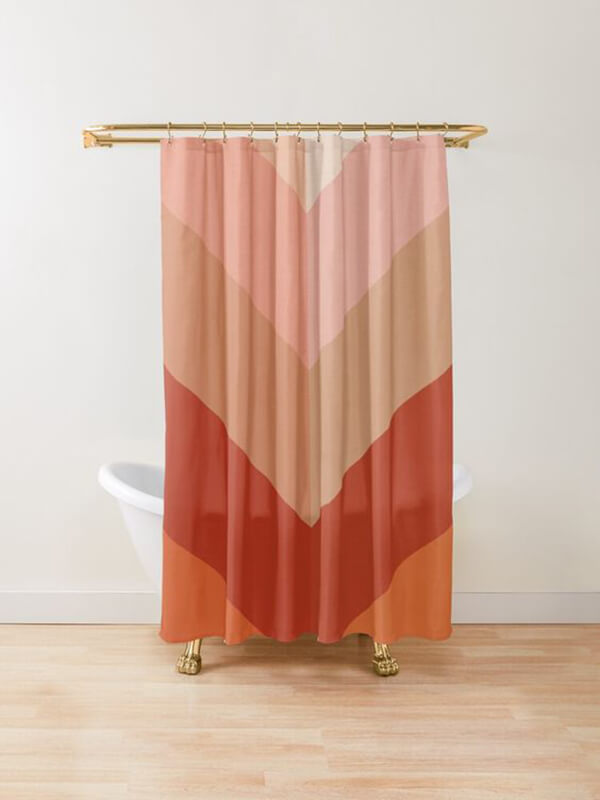Tribal Terracotta Multi-Colored Shower Curtain