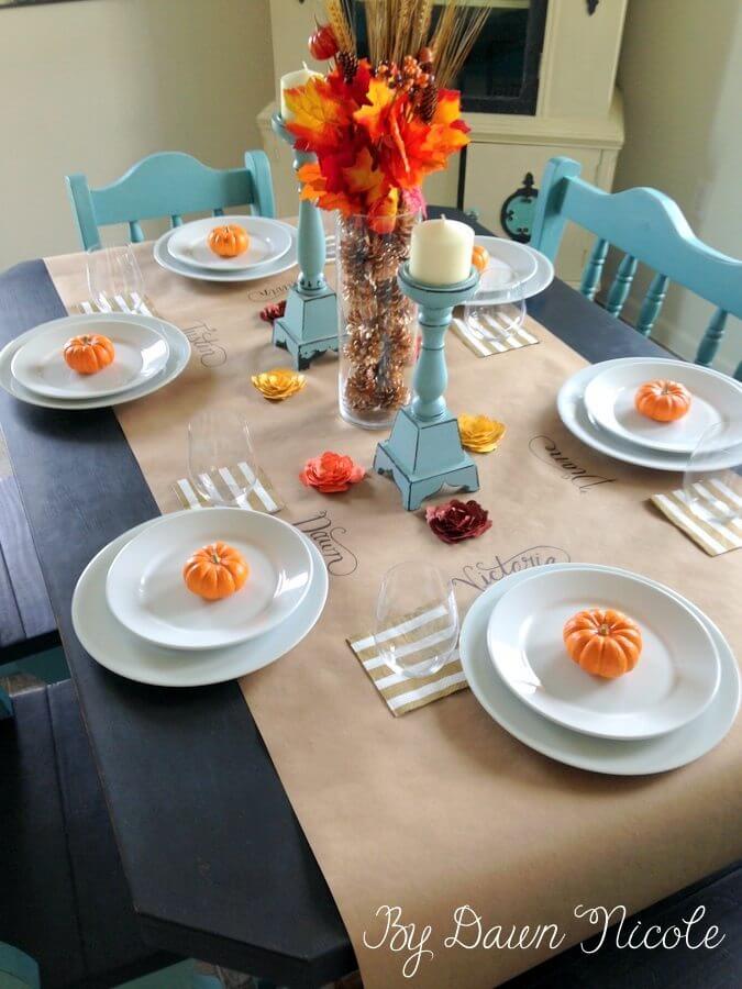 Butcher Block Paper Tablecloth Fall Table Design