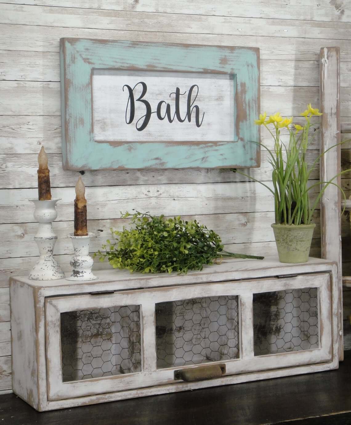 Farmhouse “Bath” Handmade Wooden Sign
