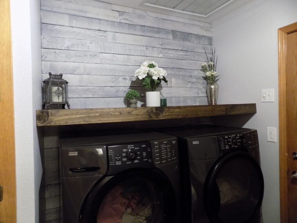 Farmhouse Grey Wood Wall for Laundry
