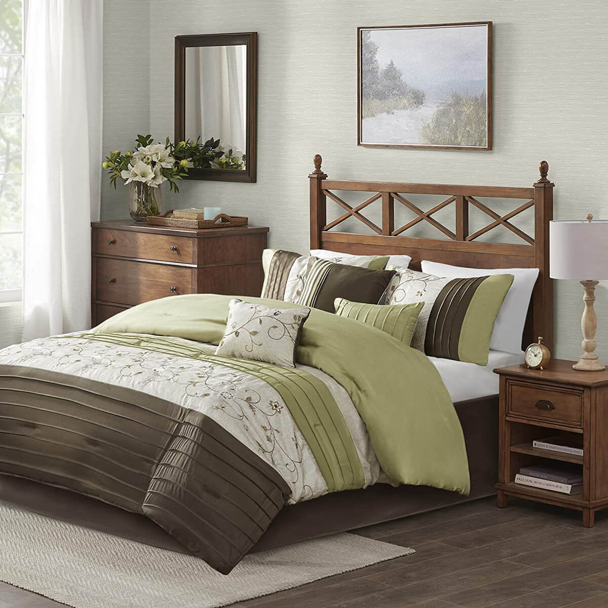 Brown and Green Fresh Air Bedroom Decor