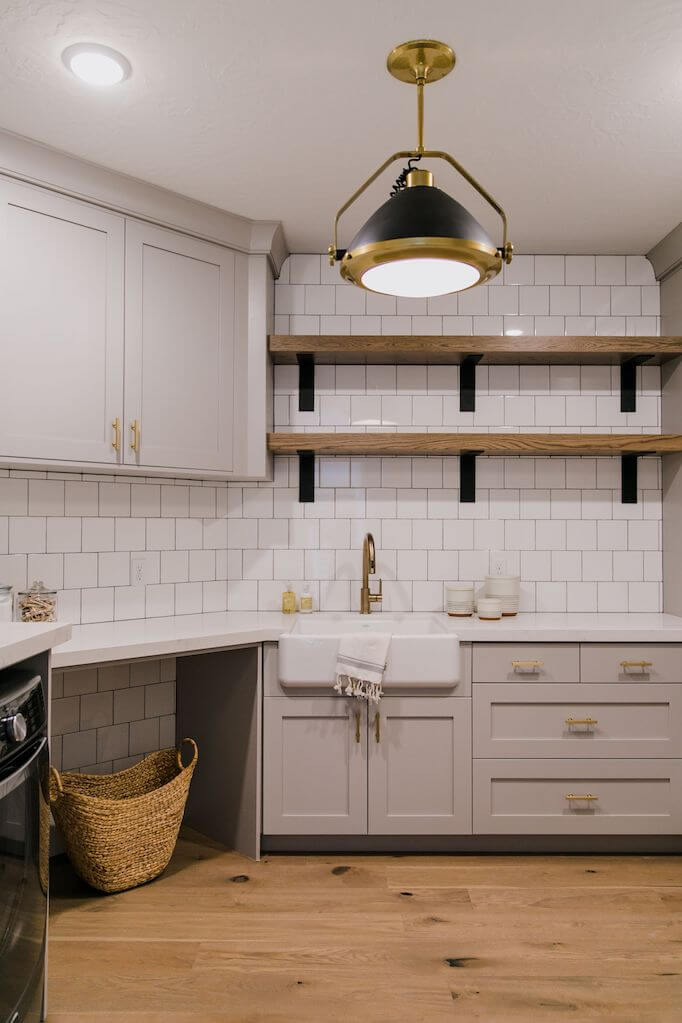 Black, Gold, and Bold Laundry Room