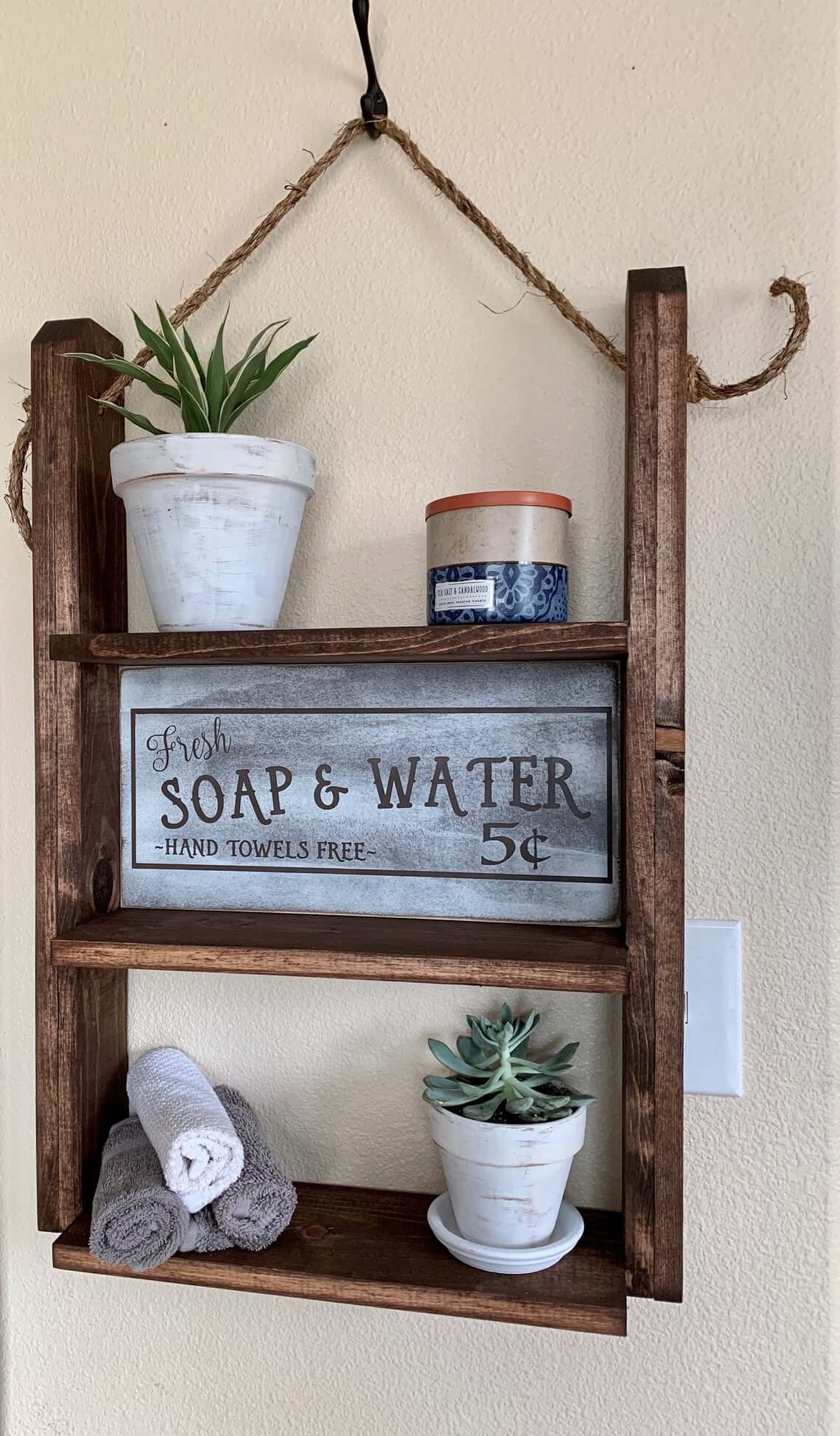 Wooden Shelf Bathroom Storage Décor