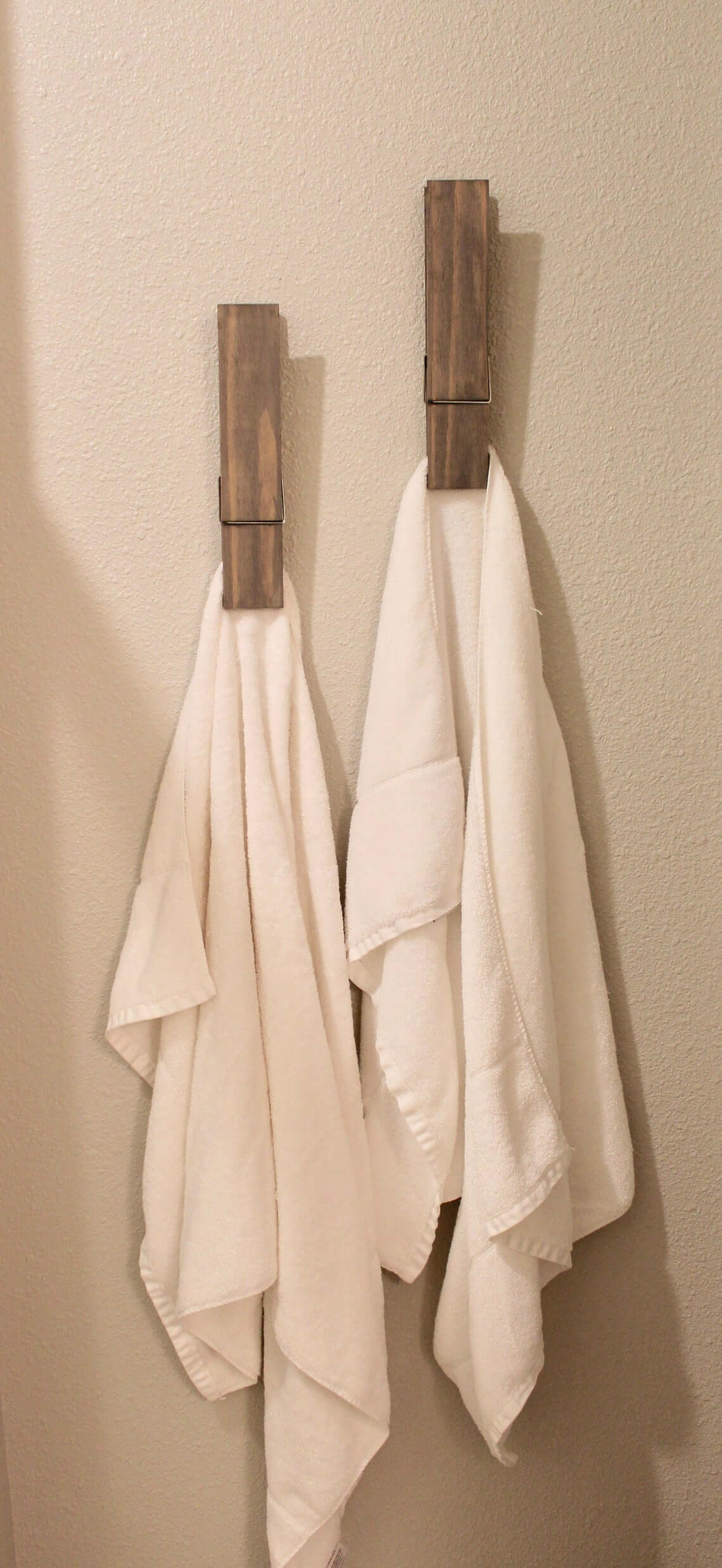 Oversized Clothespin Bathroom Towel Holders