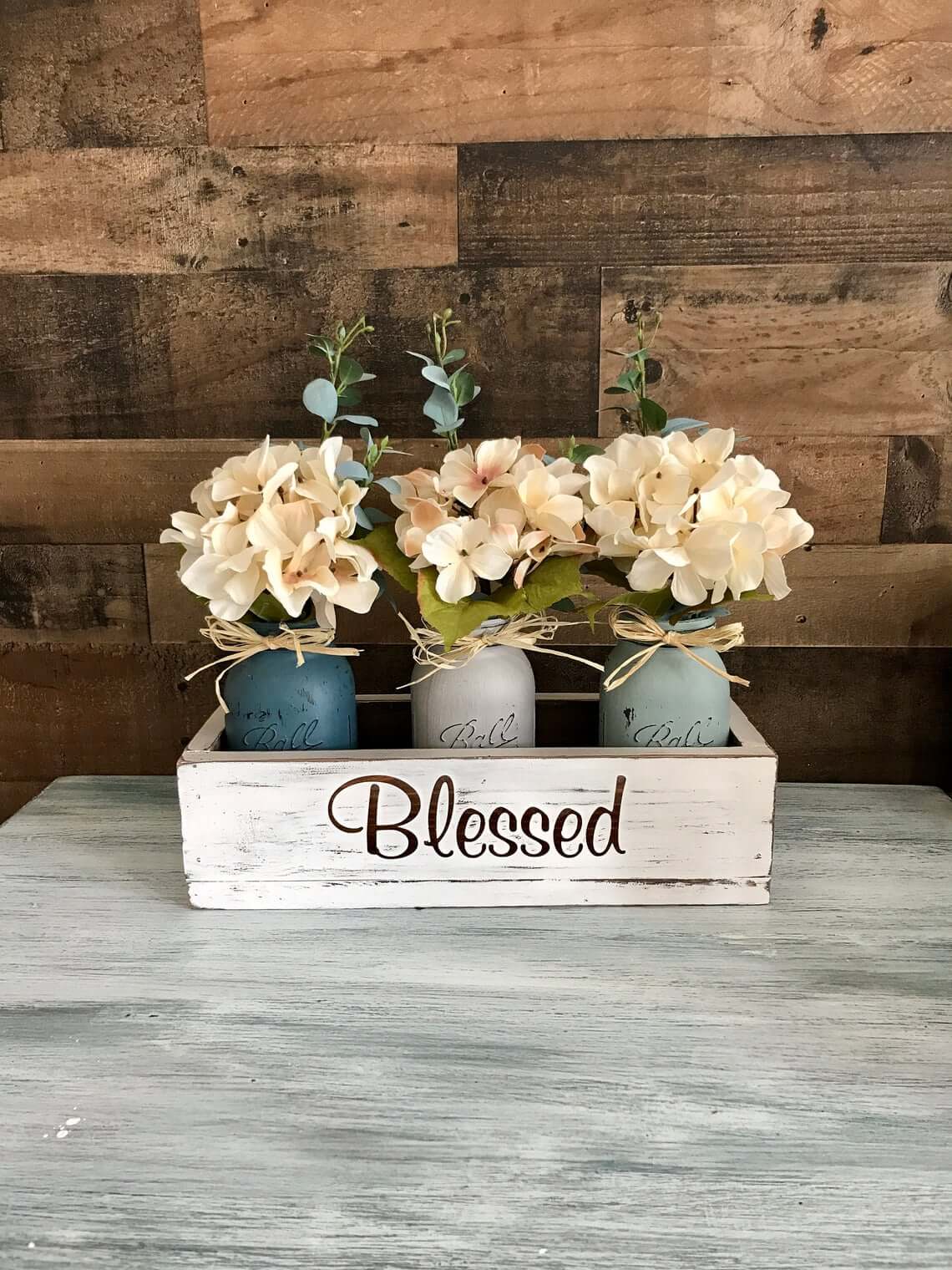 Distressed White Wooden Box of Blessings