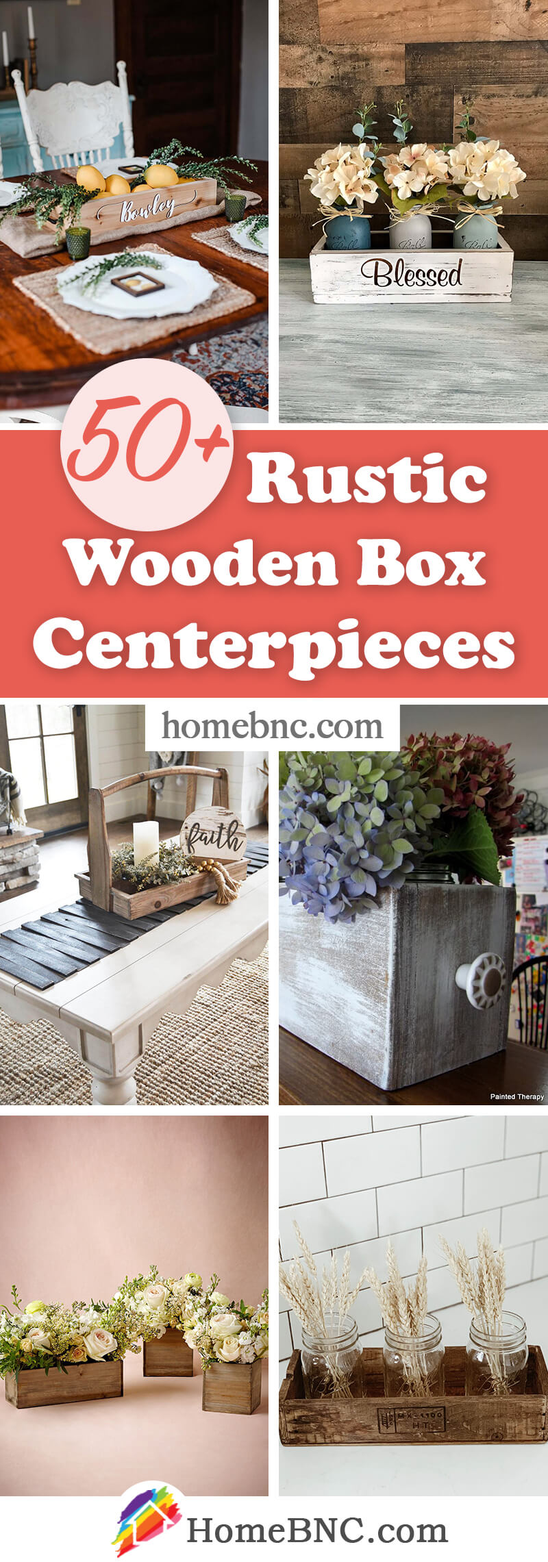 Rustic Wooden Box Centerpieces