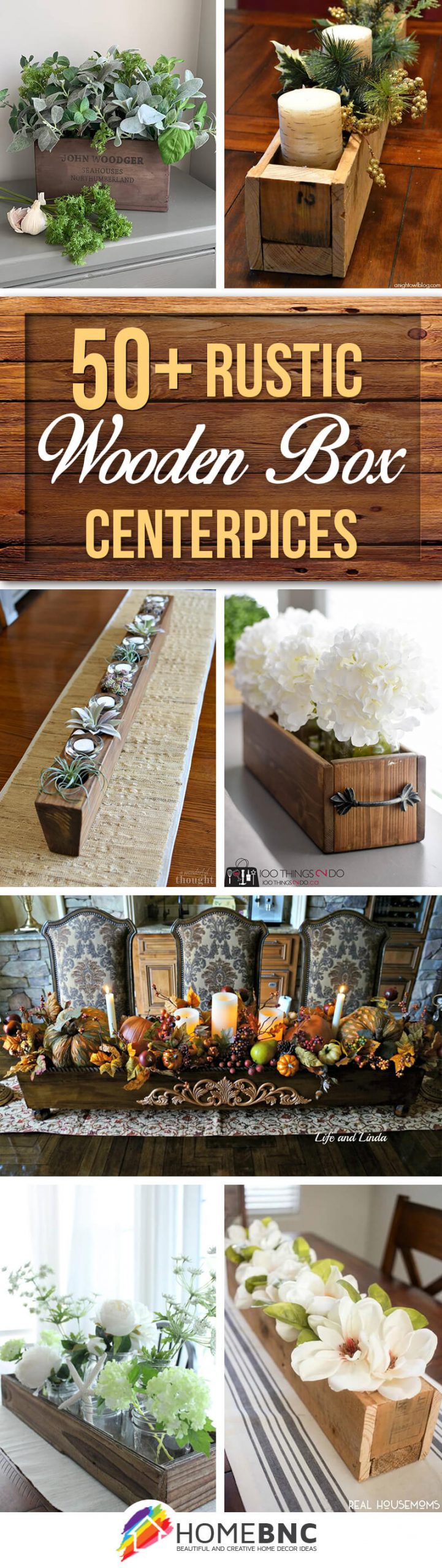 Wooden Box Centerpieces