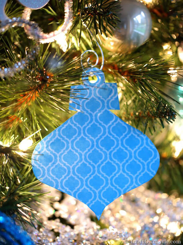 Nearly Home-Made Blue Paper Ornament