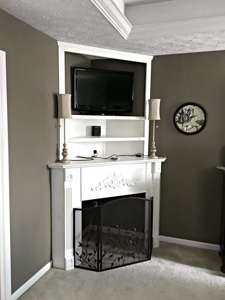 Creating a Tall DIY Corner Fireplace for the Master Bedroom