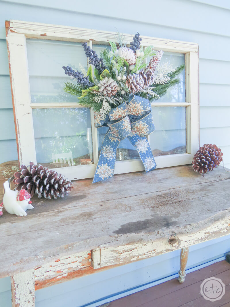 Old Fashioned Christmas Window Pane Decoration