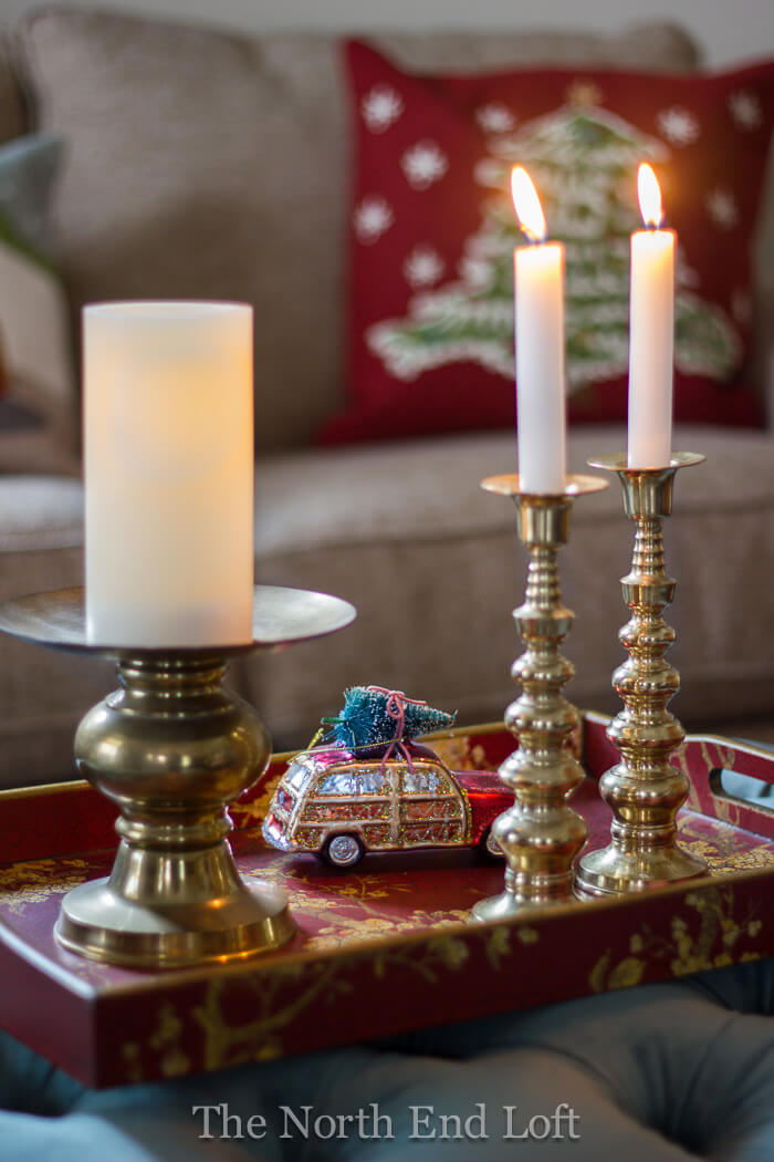 Curated Christmas Collection with Candles and Ornaments