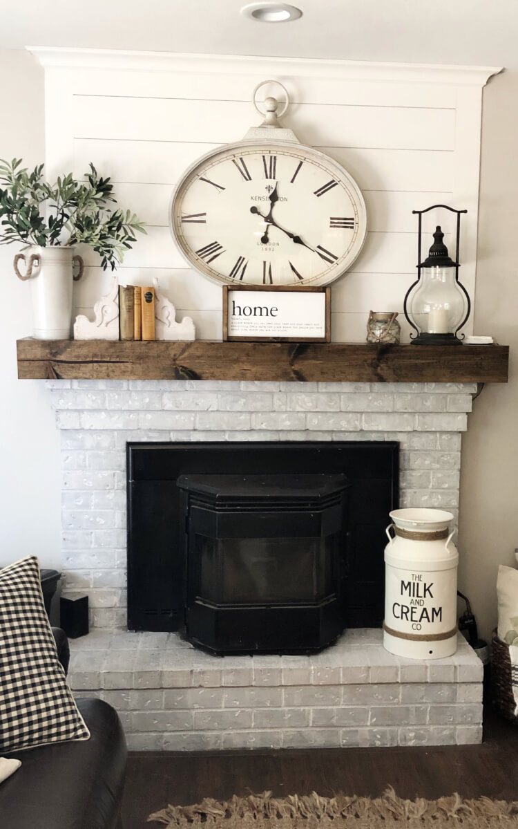 Custom DIY Faux Paneled Wood Farmhouse Mantel