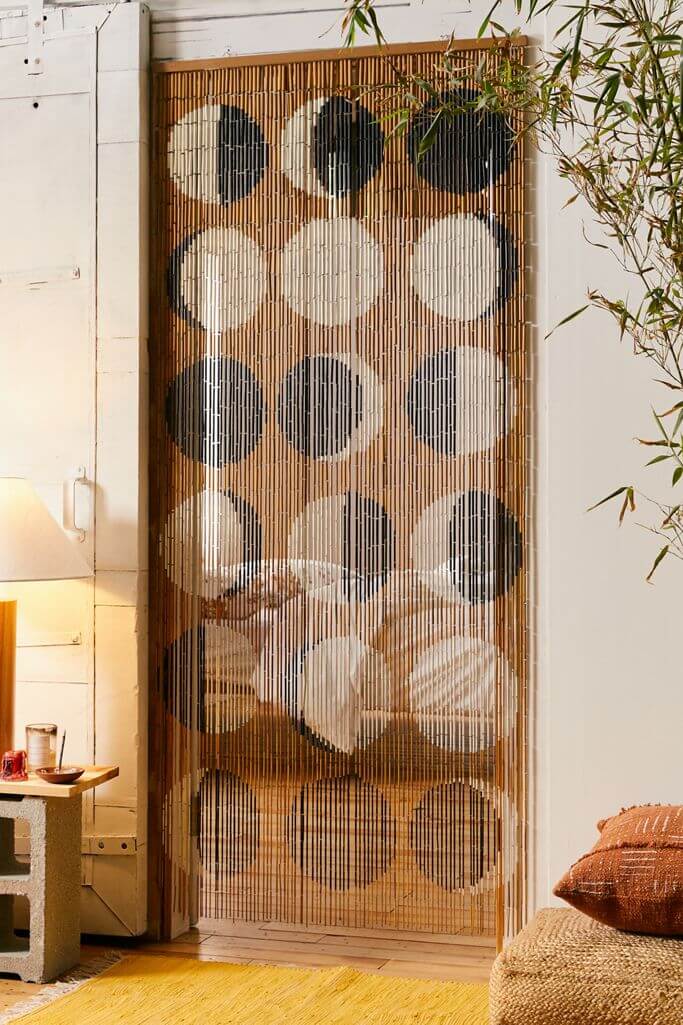 Moon Phases Bamboo Doorway Curtain