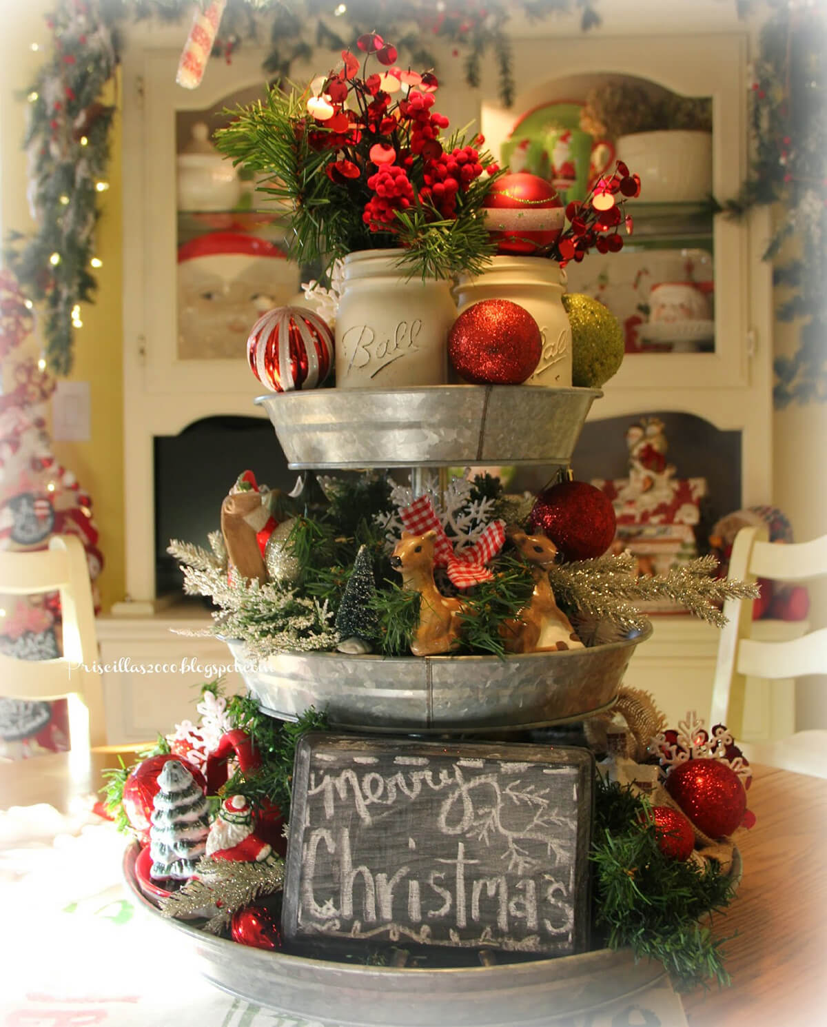 Tiered Tray Curated Christmas Display