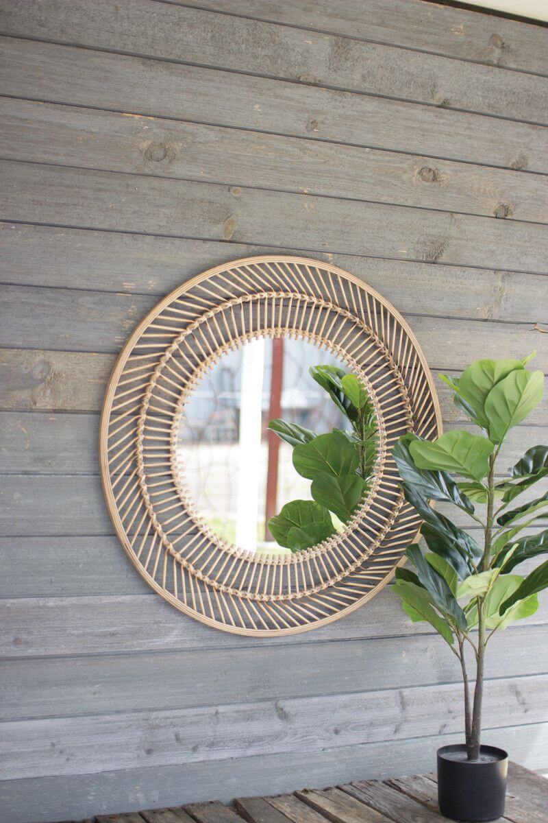 Round and Round We Go Bamboo Mirror