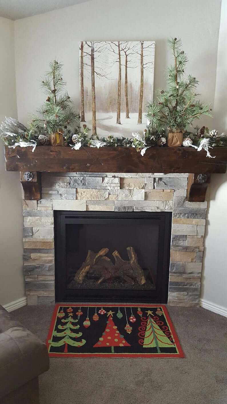 Salvaged and Distressed Barn Wood Fireplace Mantel