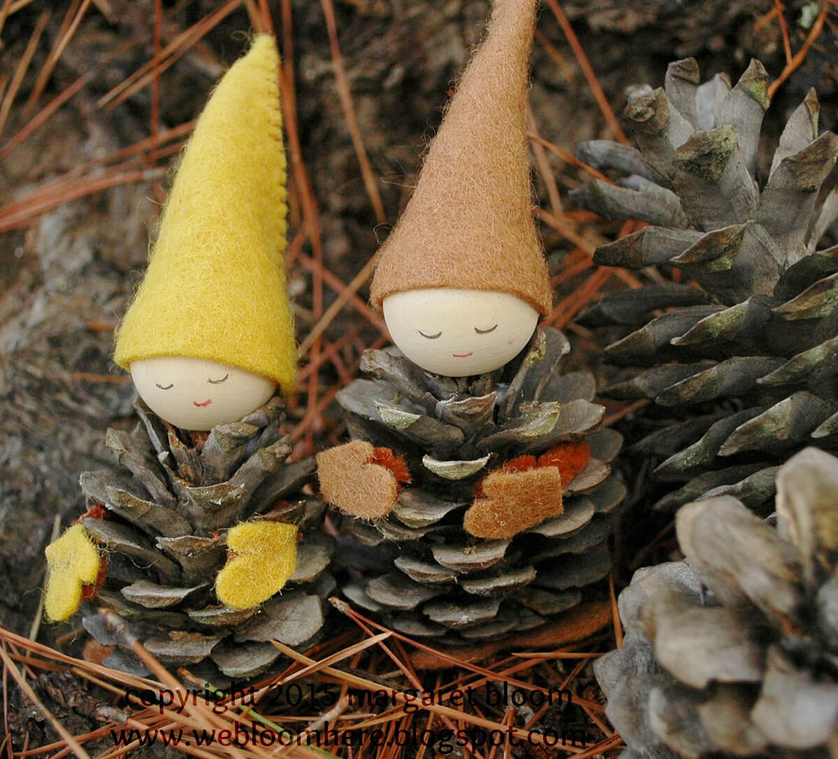 Adorable Crafted Sleepy Pinecone Gnomes