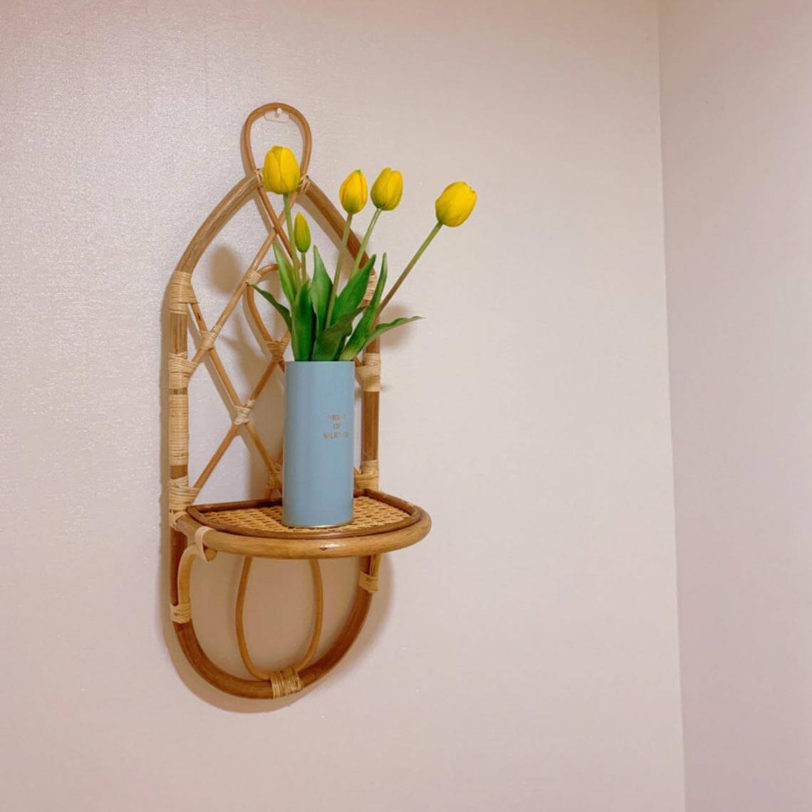 Woven Bamboo Wall Sconce Shelf