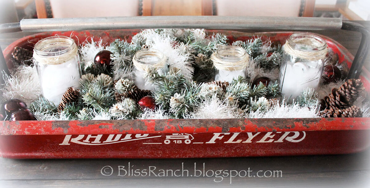 Antique Meets Modern Christmas Centerpiece