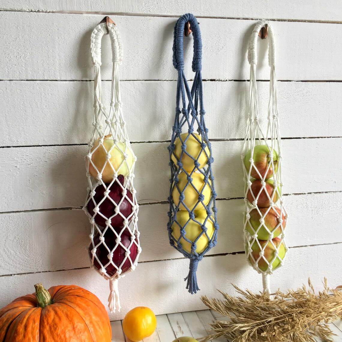 Decorative Hanging Fruit Rope Baskets