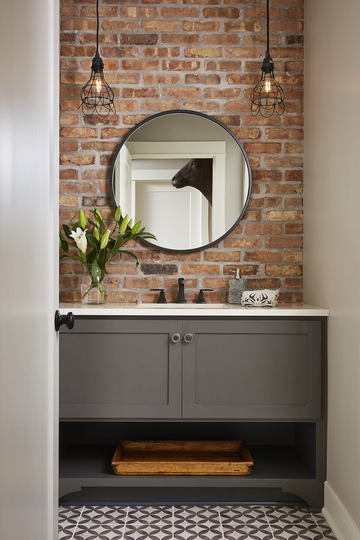 Exposed Brick for a Statement Piece in the Bathroom