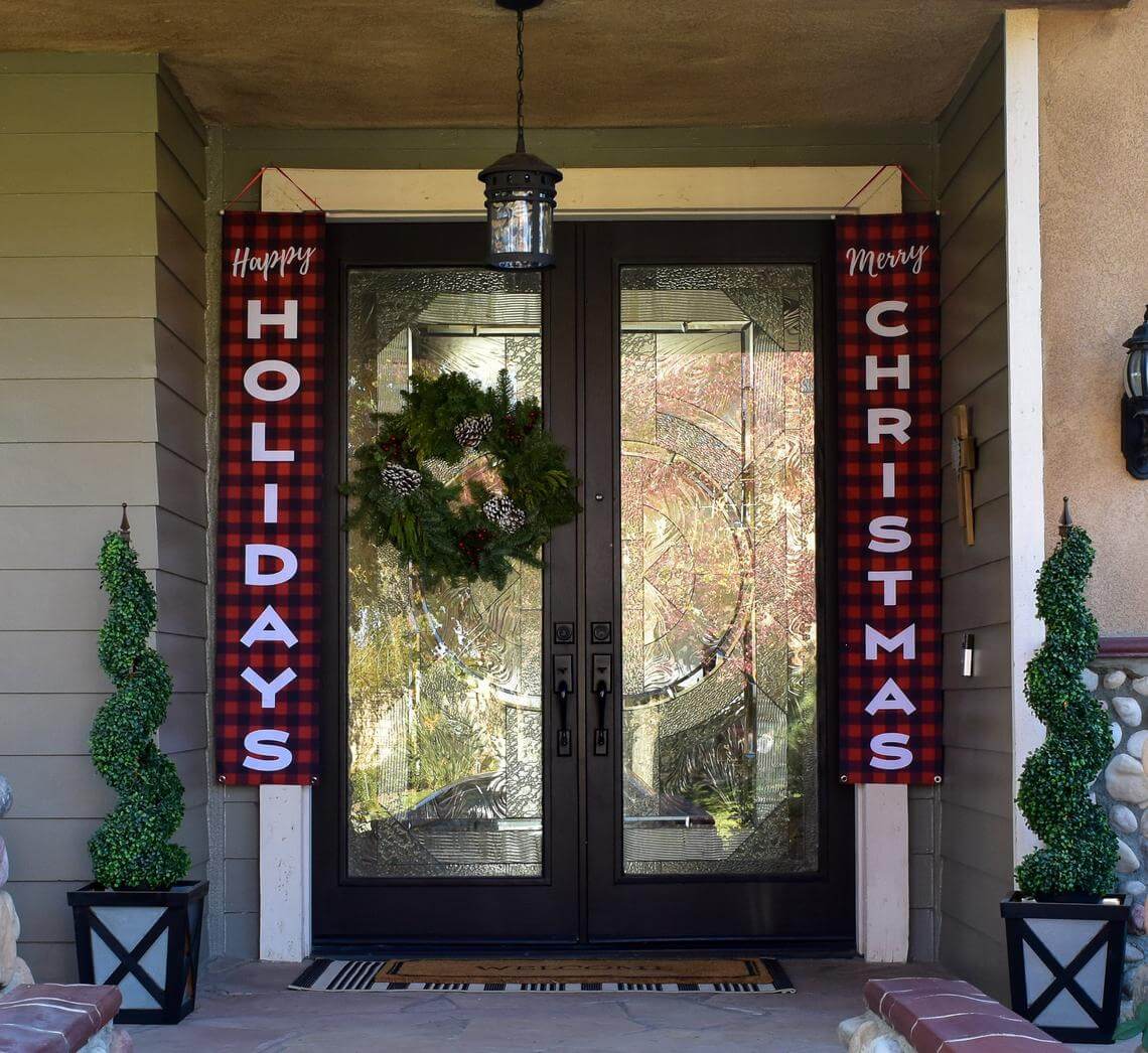 Holiday Theme Buffalo Plaid Banners