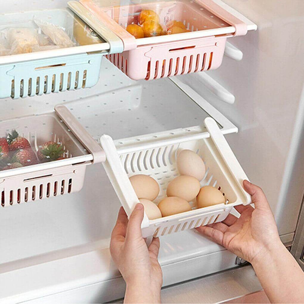 Adjustable Refrigerator Storage Drawer Rack