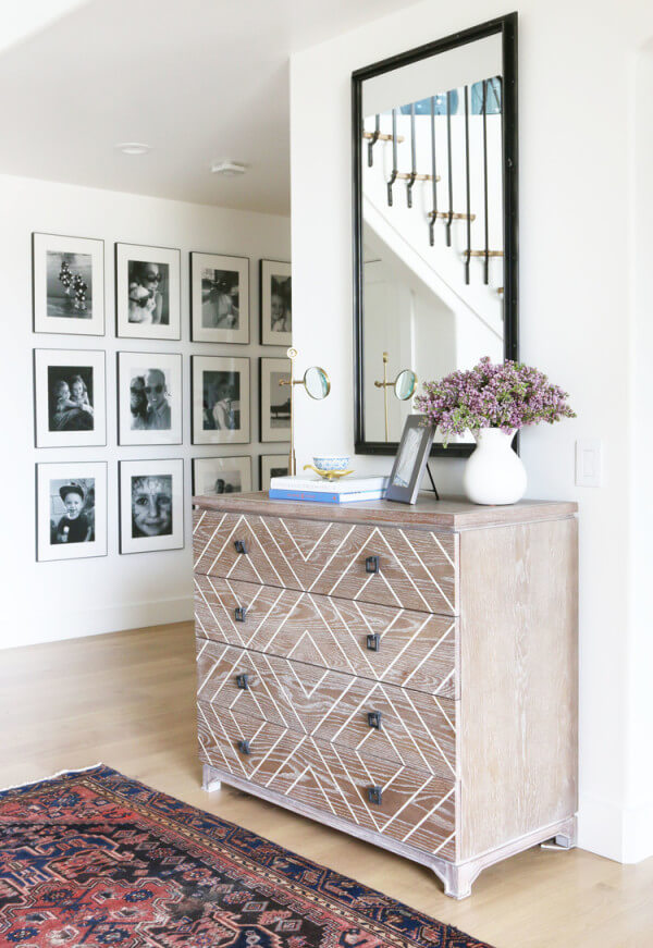 Geometric Patterned Natural Dresser Painting