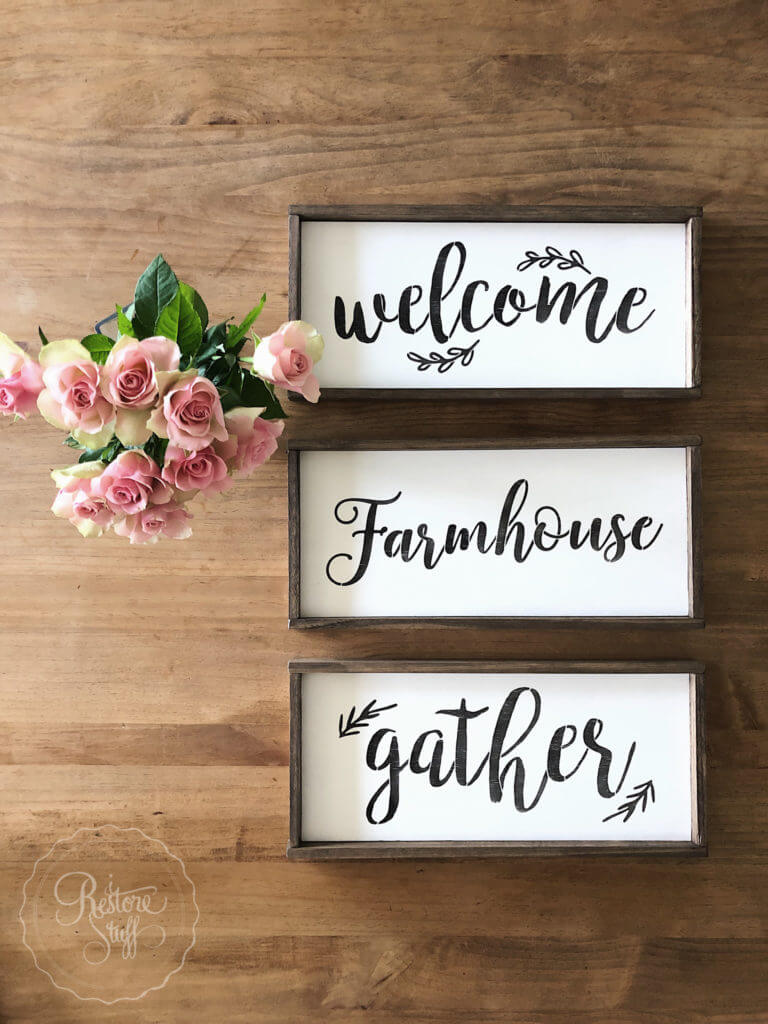 Trio of Hand-Painted Wooden Farmhouse Signs