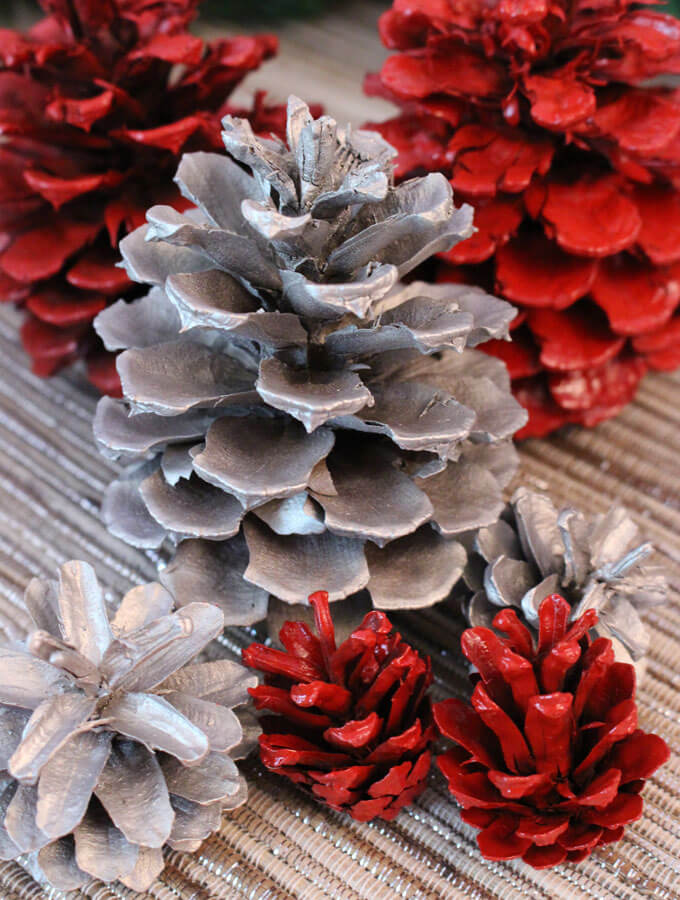 Easy DIY Painted pinecone Ornaments