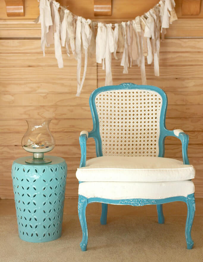 Bright Blue and White Beach Chair