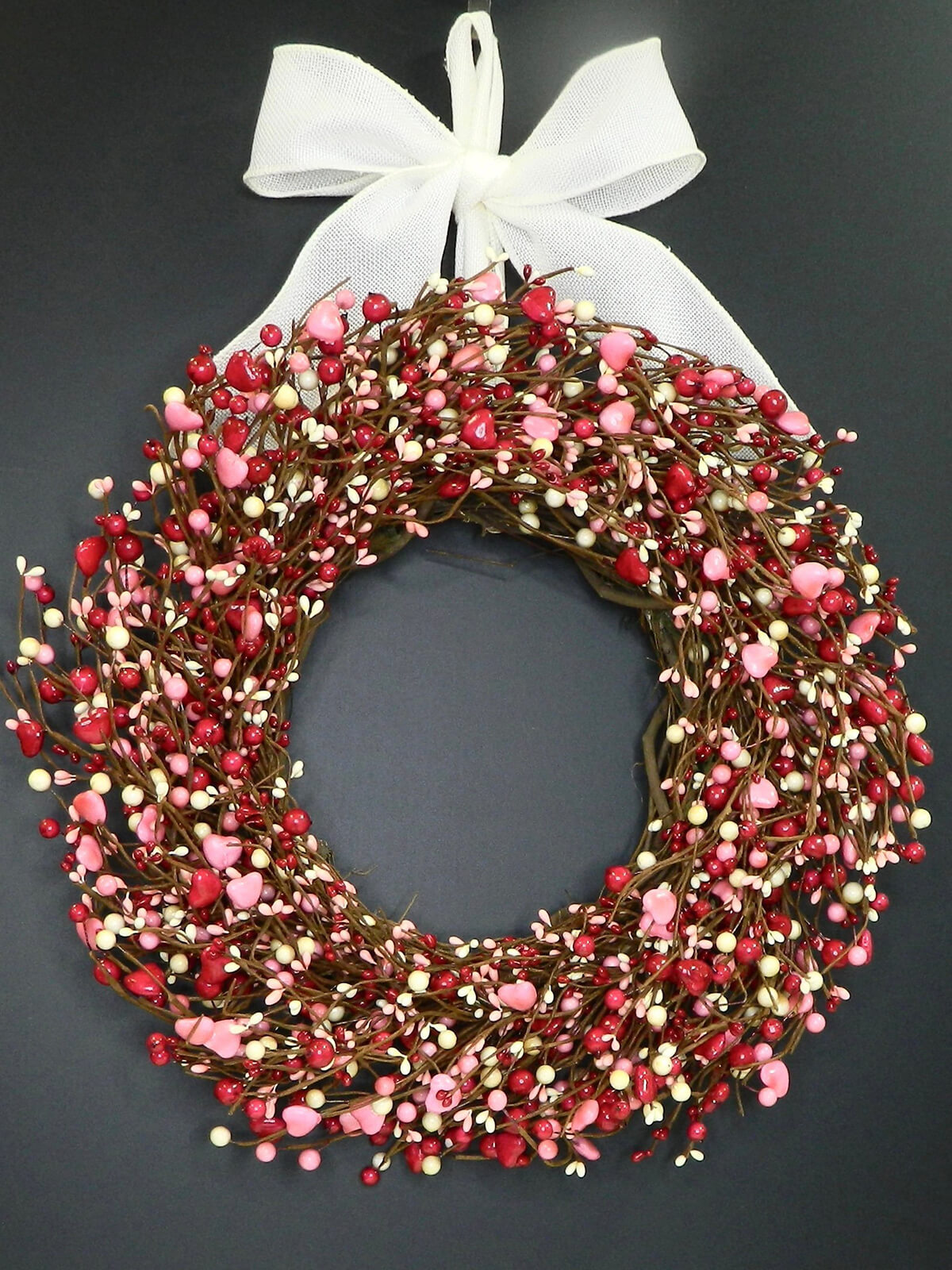 Candy Heart Droplets and Pearls Wreath