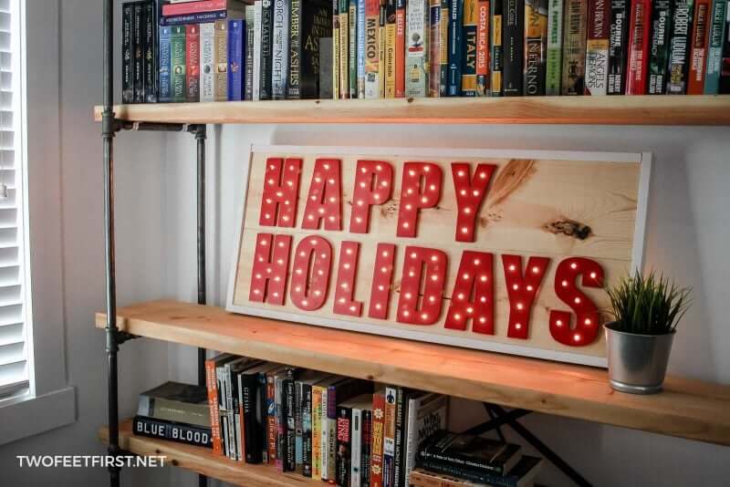 Paint the Holidays Red Lighted Wooden Sign