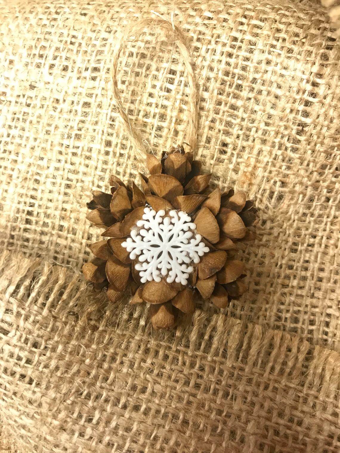 Perfect Pinecone Snowflake Ornaments