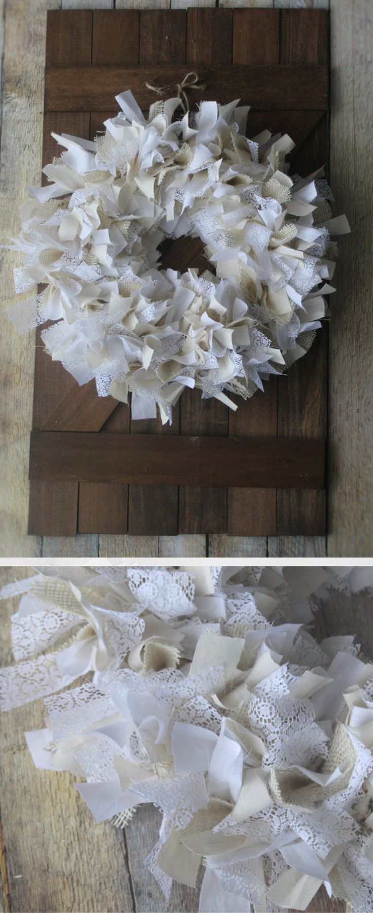 Fluffy Wreath with Tied Fabric