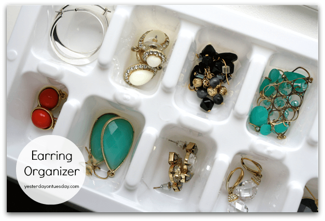 Ice Cube Tray to Organize Earrings
