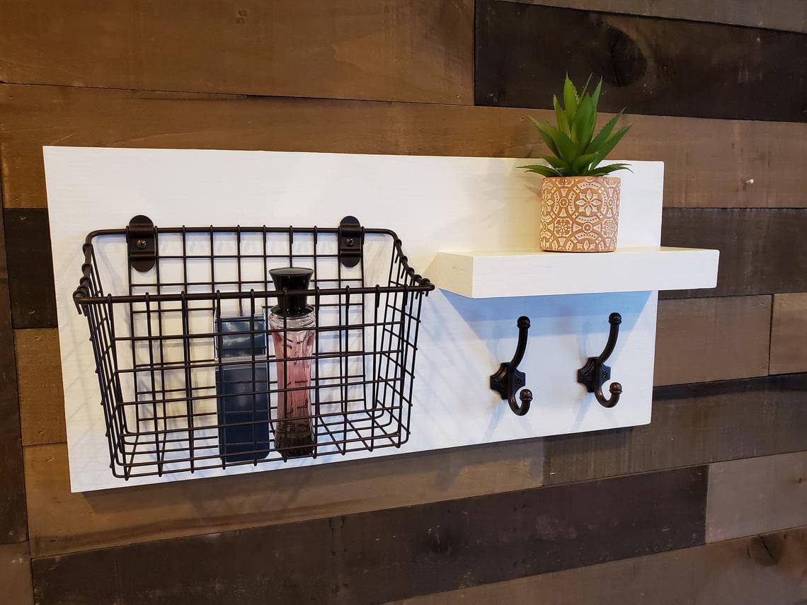 Over the Toilet Storage Station with Hooks