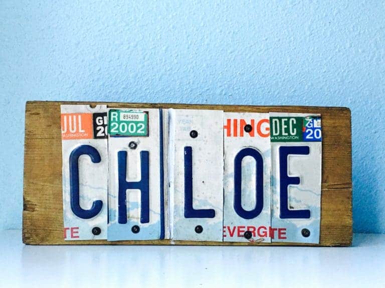 Personalized License Plate Handmade Wood Sign