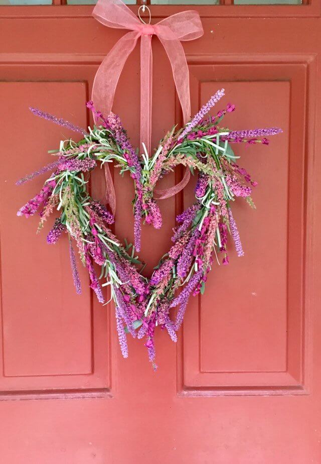 Feathery and Feminine Pink Fern Heart