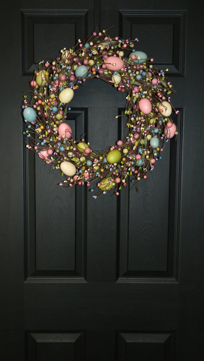 Colorful Egg and Berry Grapevine Wreath