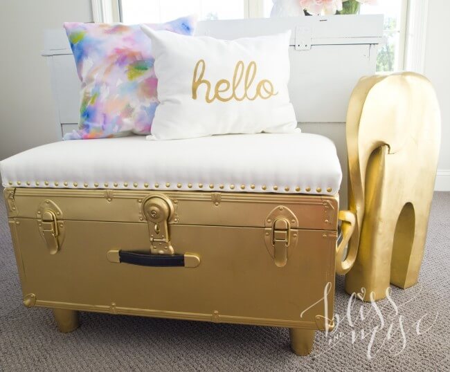 Incredible Golden Gilded Upcycled Trunk