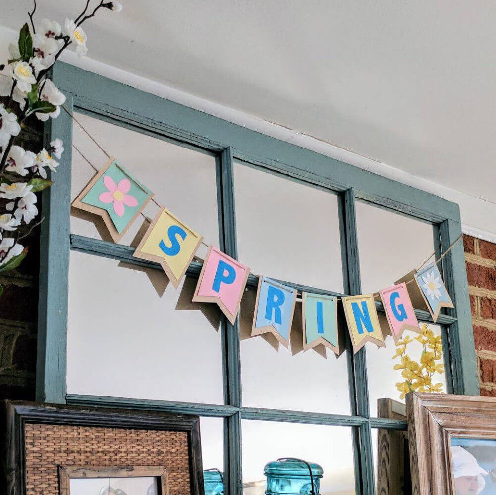 Joyful Cardstock and Burlap Spring Banner