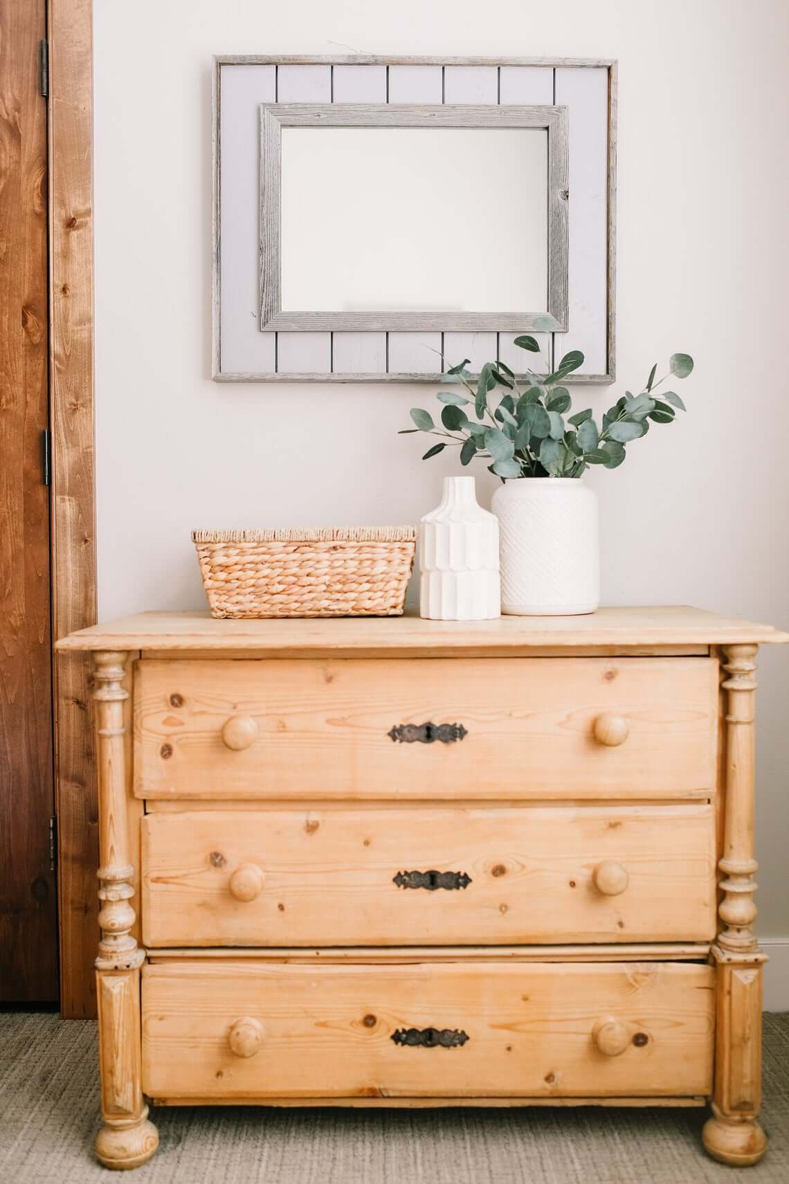 White Shiplap Framed Farmhouse Mirror