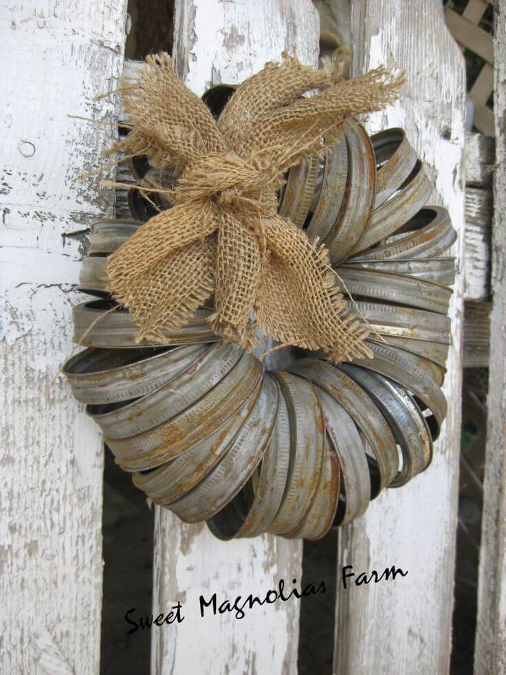 Unique Wreath Made with Metal Hoops